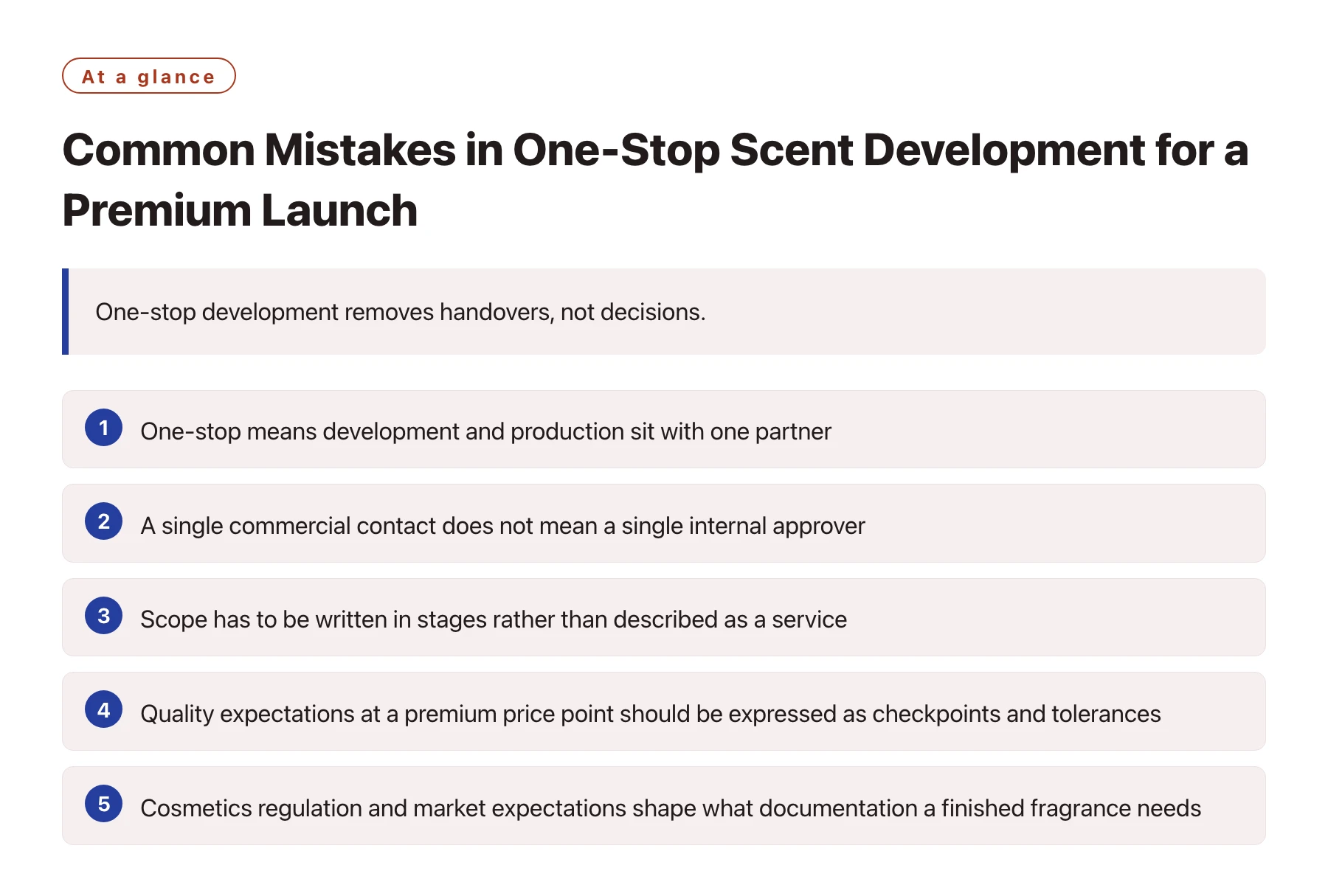 Common Mistakes in One-Stop Scent Development for a Premium Launch——全文要点速览
